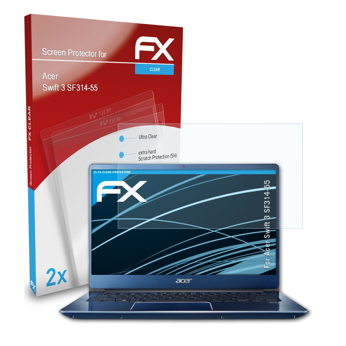 ATFOLIX 2x Acer (SF314-55)) 3 Swift FX-Clear Displayschutz(für