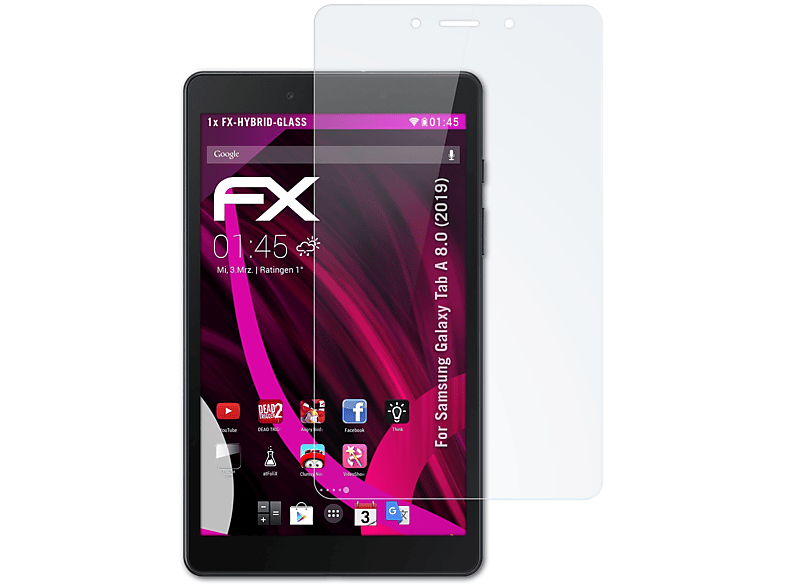 ATFOLIX FX-Hybrid-Glass Schutzglas(für Samsung Galaxy Tab A 8.0 (2019))
