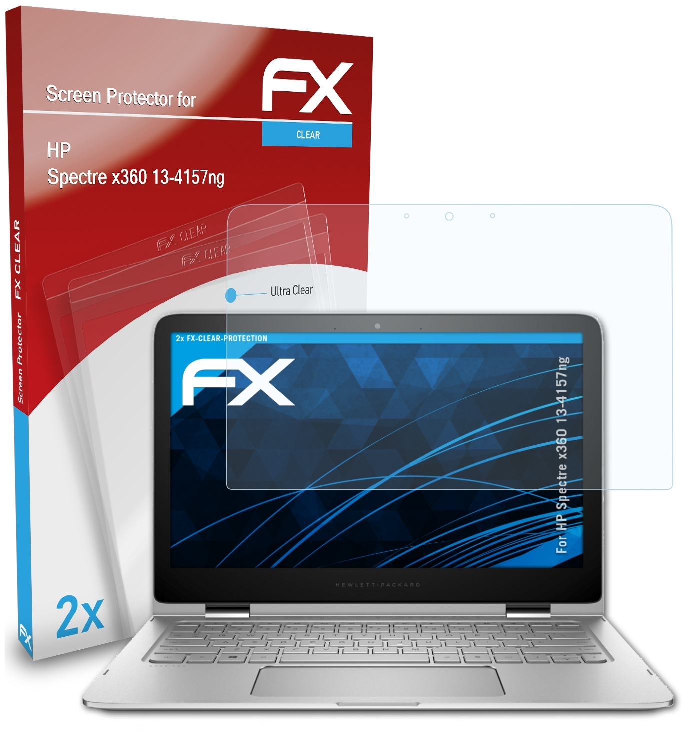 ATFOLIX 2x Displayschutz(für x360 13-4157ng) HP Spectre FX-Clear