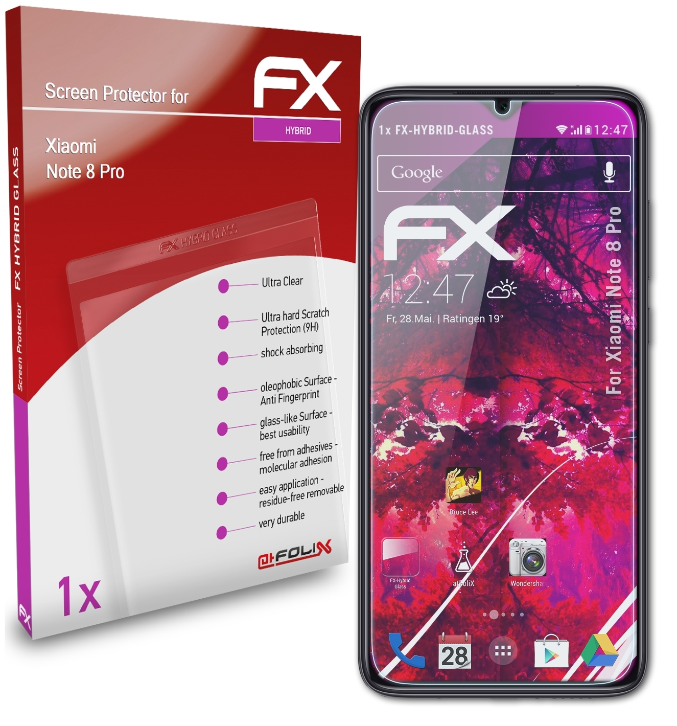 ATFOLIX Note FX-Hybrid-Glass Schutzglas(für 8 Xiaomi Pro)