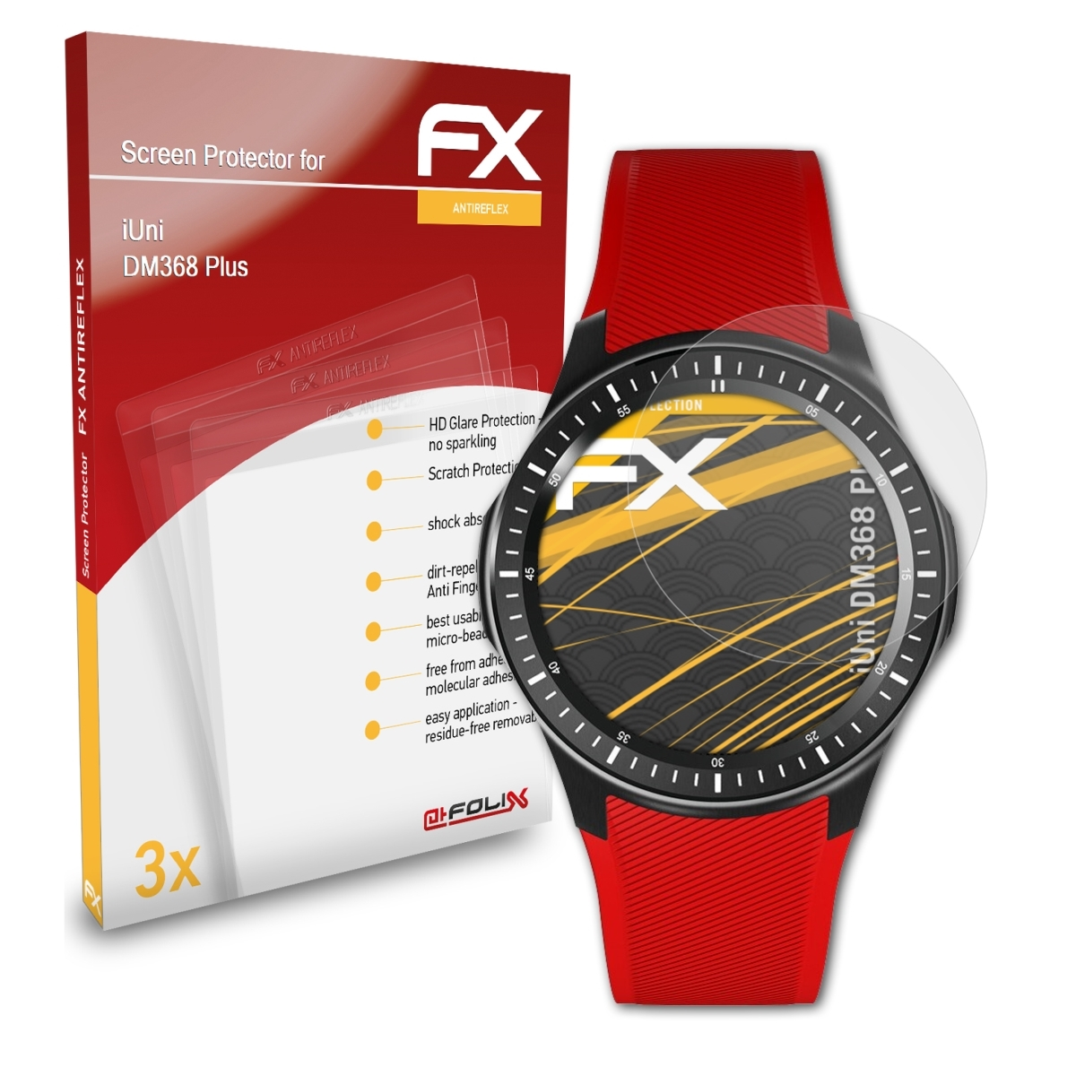 ATFOLIX 3x FX-Antireflex DM368 iUni Plus) Displayschutz(für