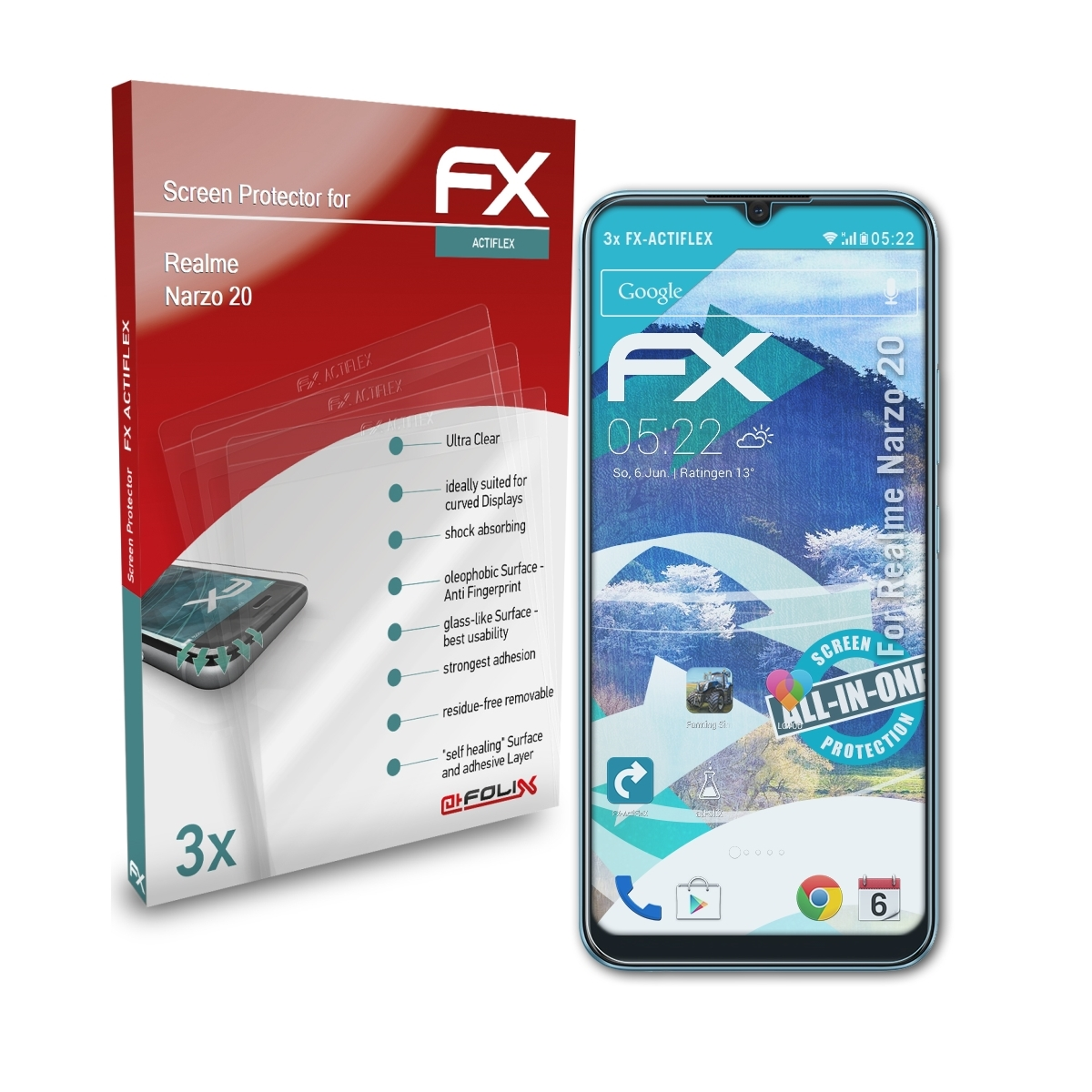 FX-ActiFleX Realme ATFOLIX 20) Narzo 3x Displayschutz(für