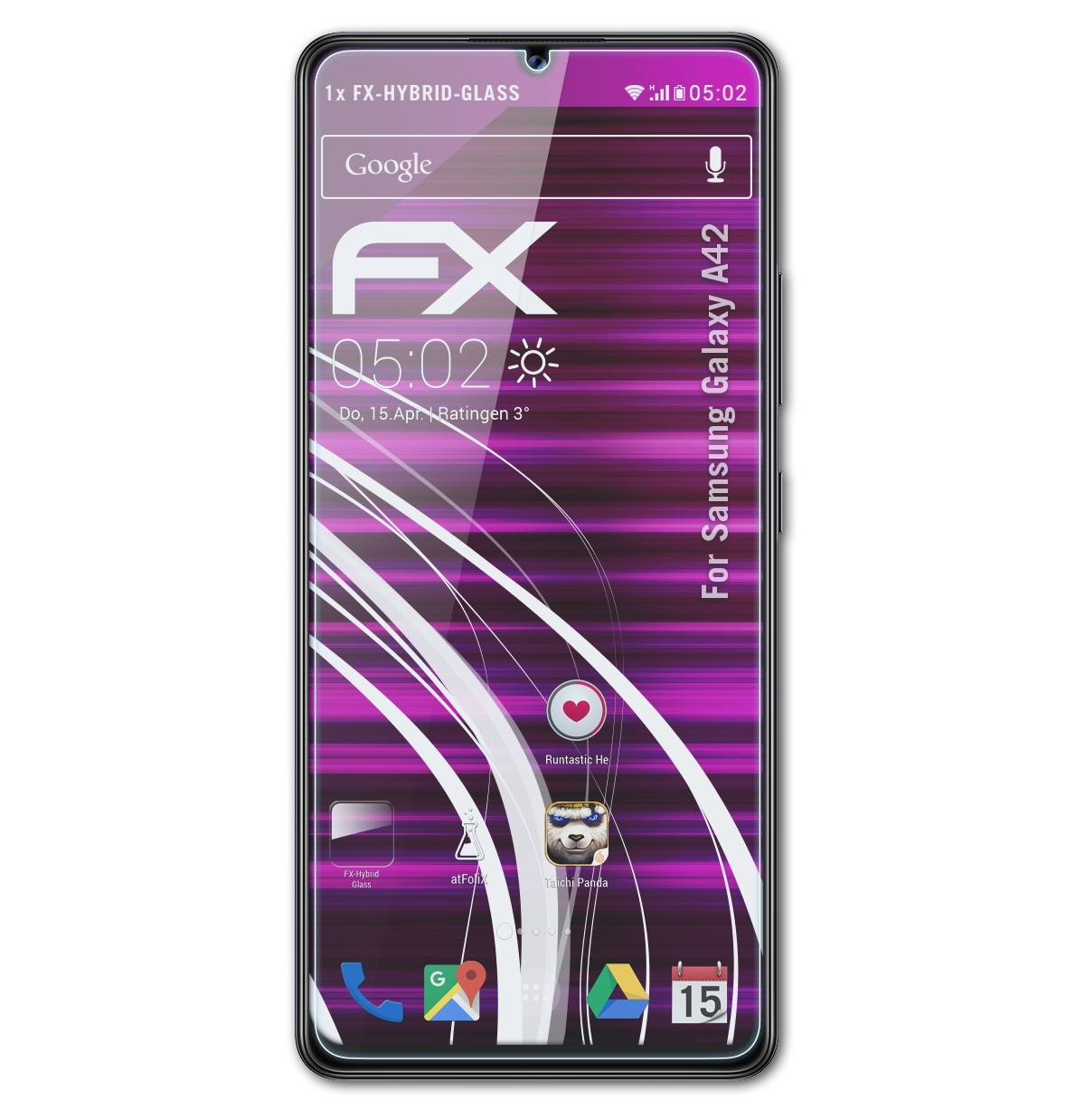 ATFOLIX FX-Hybrid-Glass Schutzglas(für Samsung Galaxy A42)