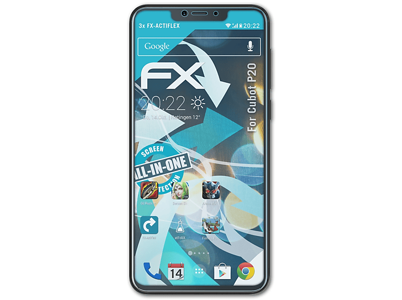 ATFOLIX 3x FX-ActiFleX Displayschutz(für Cubot P20) | Displayschutzfolien & Gläser