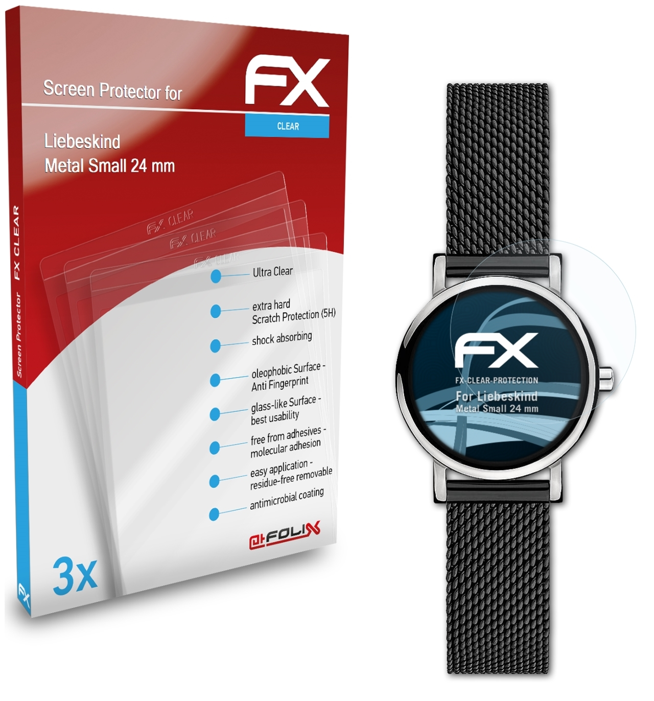 FX-Clear Metal (24 Displayschutz(für ATFOLIX mm)) 3x Small Liebeskind