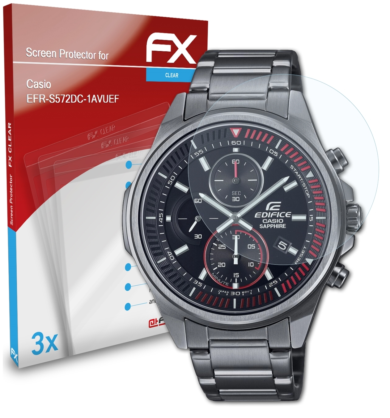 ATFOLIX 3x FX-Clear Displayschutz(für EFR-S572DC-1AVUEF) Casio