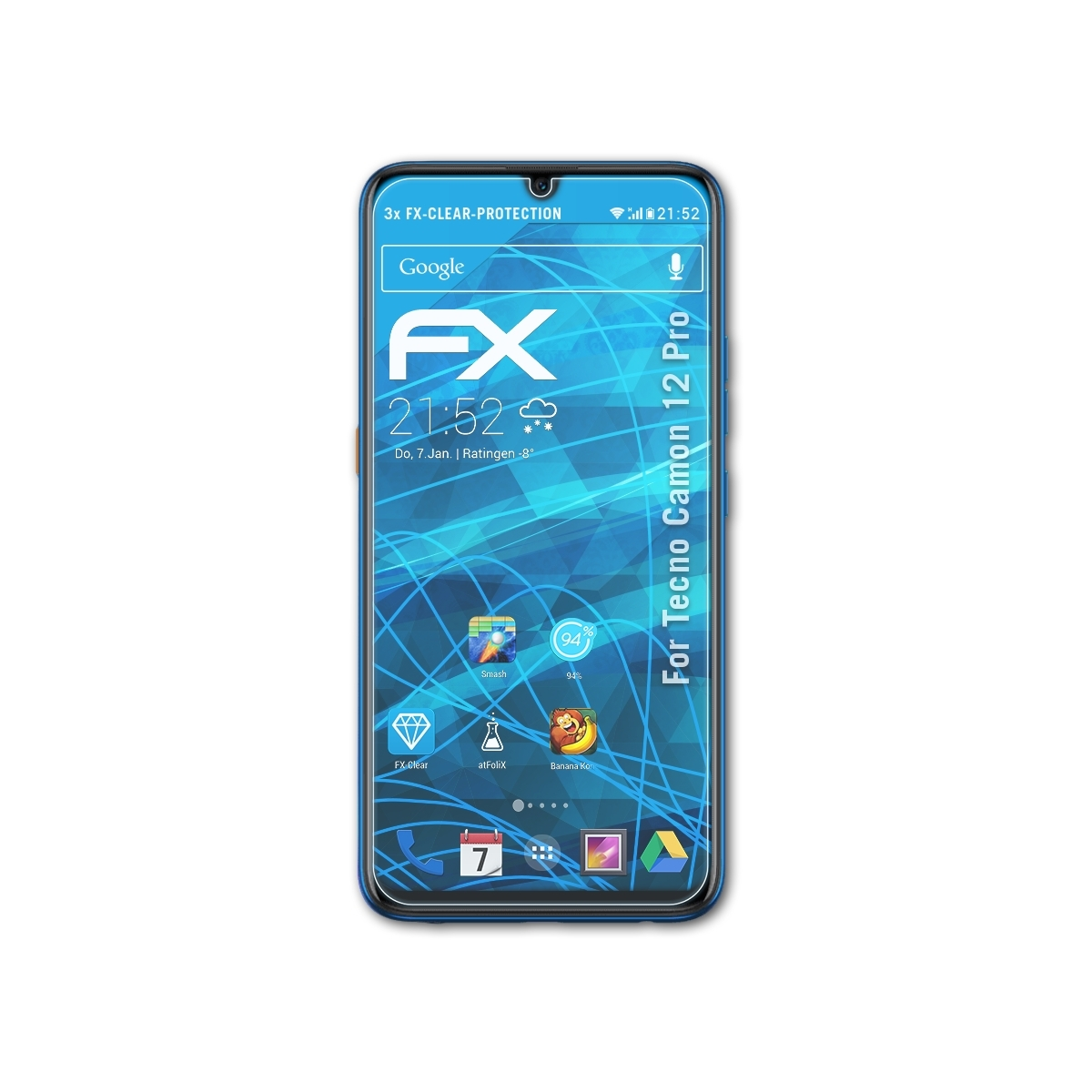 FX-Clear Camon 3x Displayschutz(für Pro) Tecno ATFOLIX 12