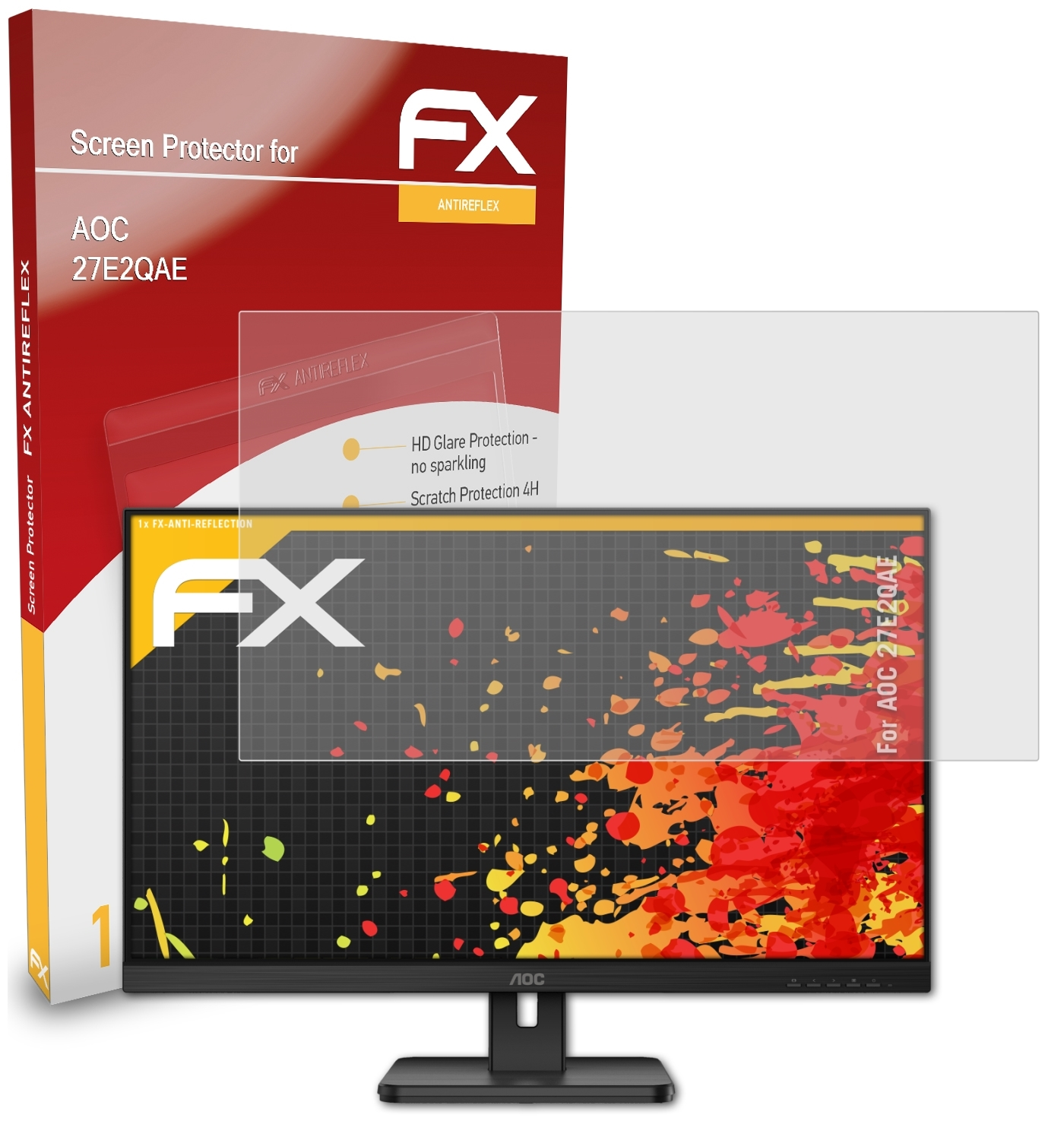 ATFOLIX AOC FX-Antireflex Displayschutz(für 27E2QAE)