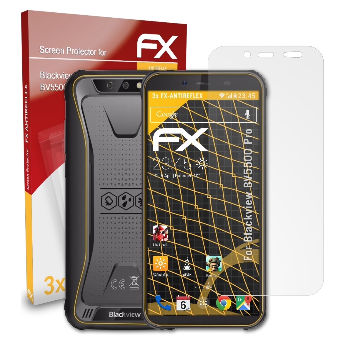 Blackview ATFOLIX FX-Antireflex Pro) BV5500 Displayschutz(für 3x