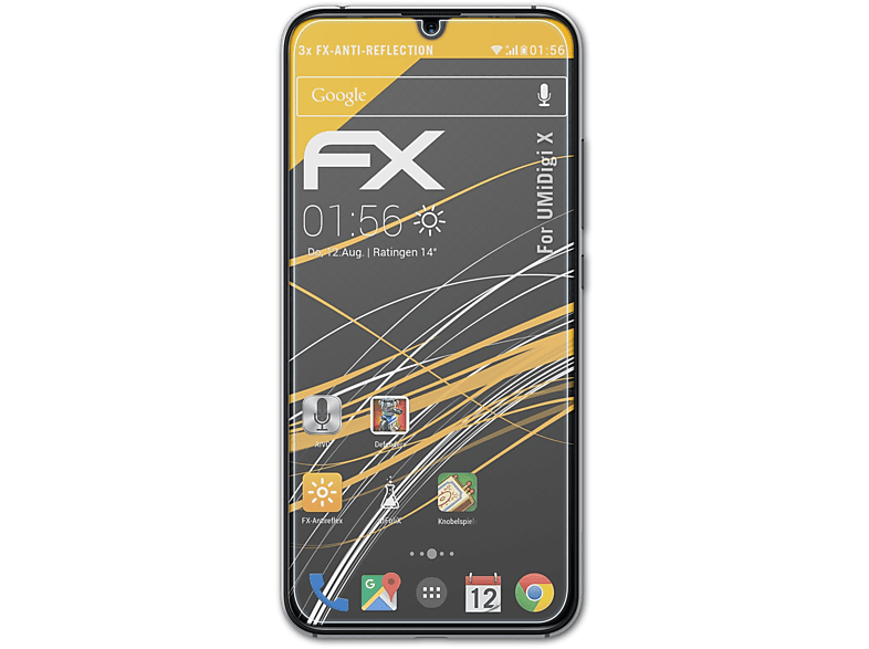 ATFOLIX FX-Antireflex X) 3x UMiDigi Displayschutz(für