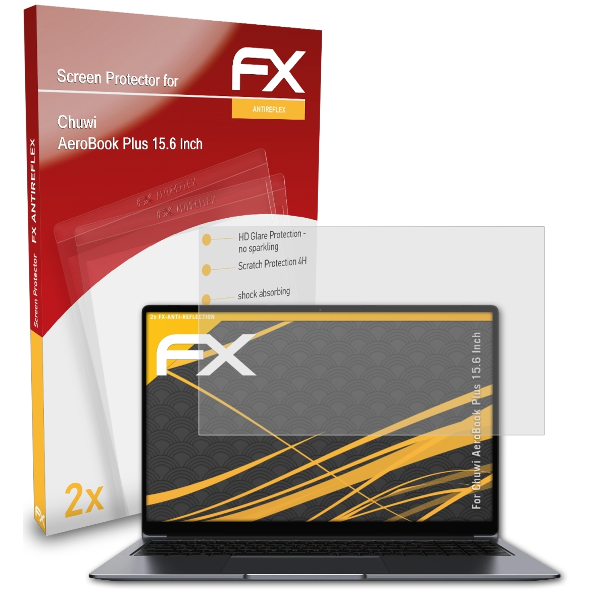 ATFOLIX 2x FX-Antireflex AeroBook Inch)) Displayschutz(für Chuwi Plus (15.6