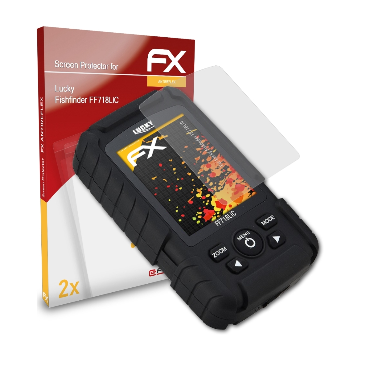 ATFOLIX 2x FX-Antireflex Displayschutz(für Lucky Fishfinder (FF718LiC))