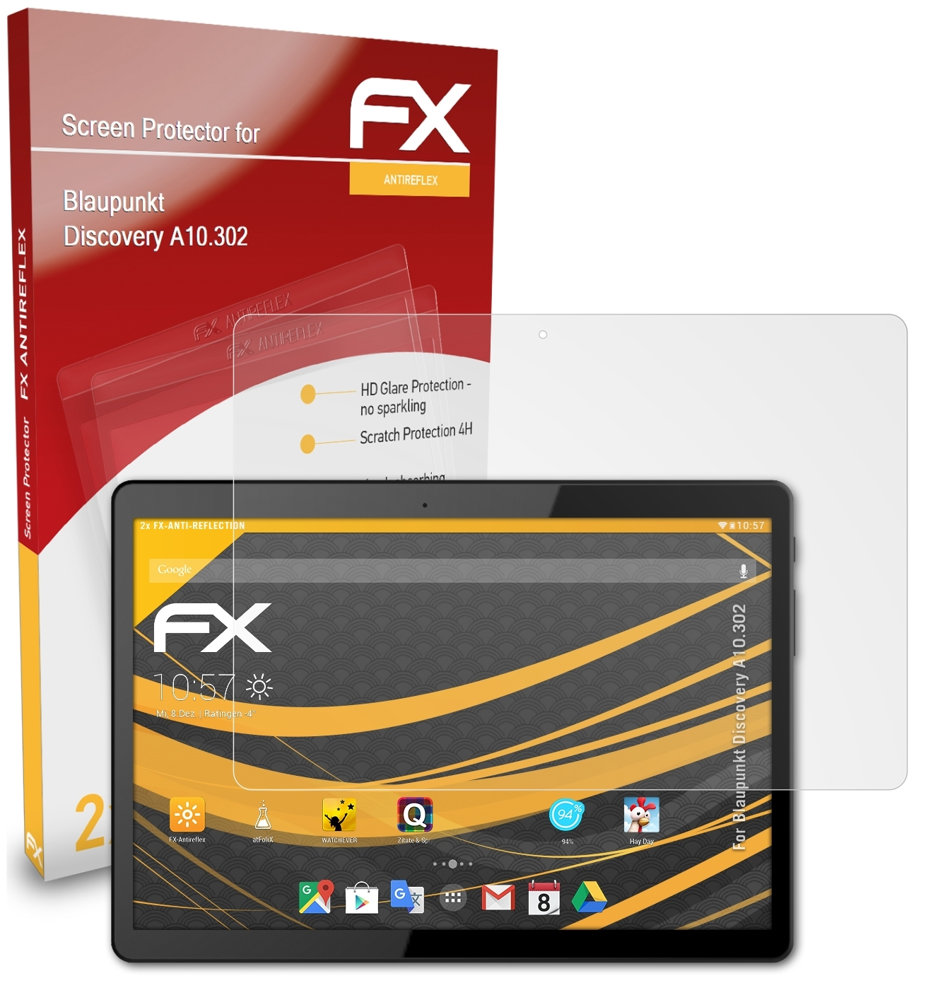 ATFOLIX 2x FX-Antireflex Displayschutz(für Blaupunkt Discovery A10.302)