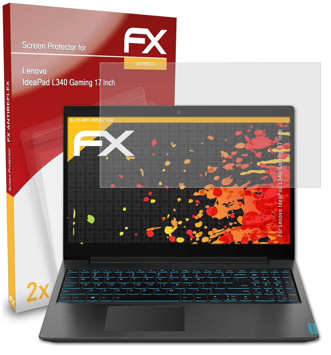 Inch)) Displayschutz(für ATFOLIX IdeaPad FX-Antireflex (17 L340 Lenovo 2x Gaming