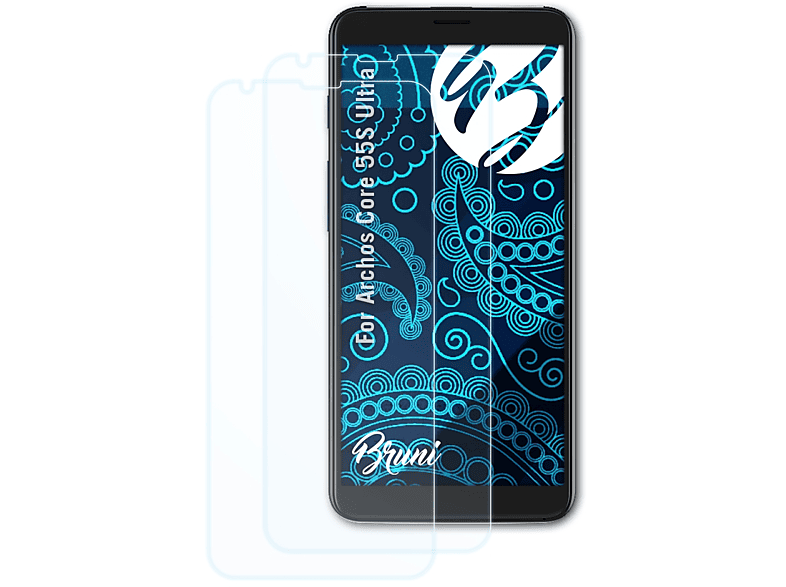 BRUNI 2x Basics-Clear Schutzfolie(für Archos Ultra) Core 55S