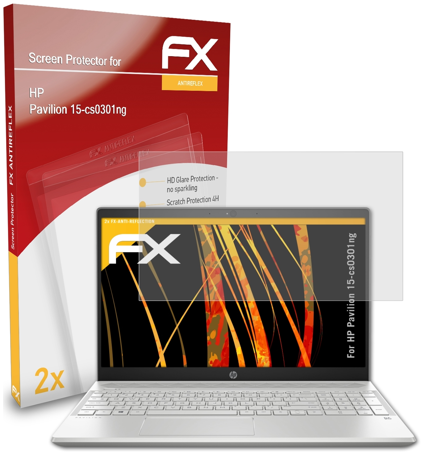 ATFOLIX 2x FX-Antireflex Displayschutz(für HP Pavilion 15-cs0301ng)