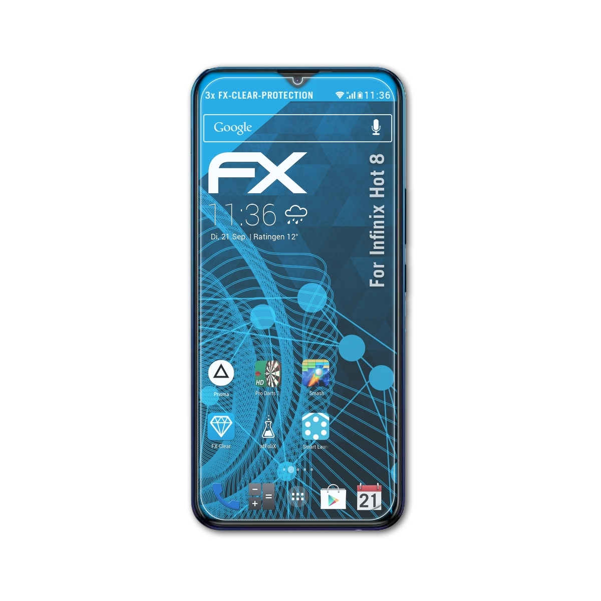 3x FX-Clear ATFOLIX Displayschutz(für 8) Hot Infinix