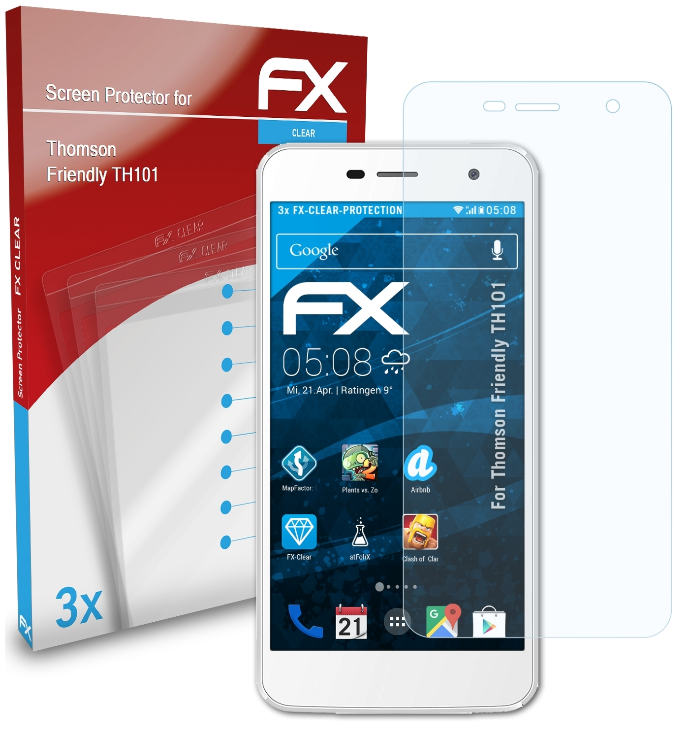 ATFOLIX 3x Thomson Friendly FX-Clear Displayschutz(für TH101)