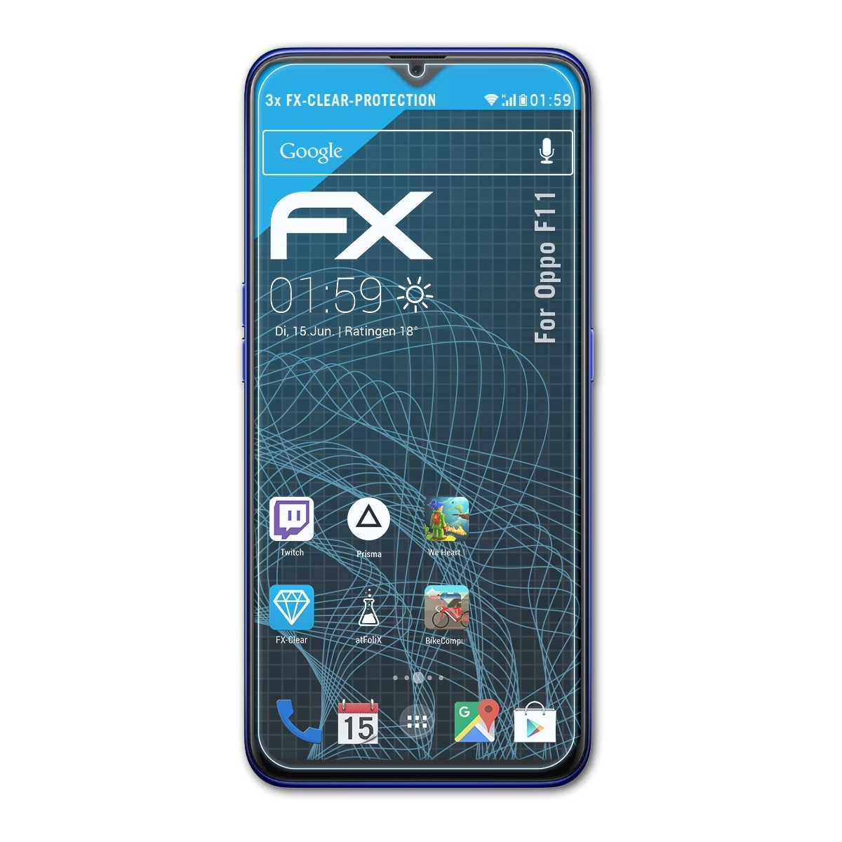 ATFOLIX 3x Displayschutz(für FX-Clear Oppo F11)