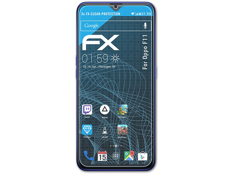 FX-Clear 3x F11) Displayschutz(für ATFOLIX Oppo