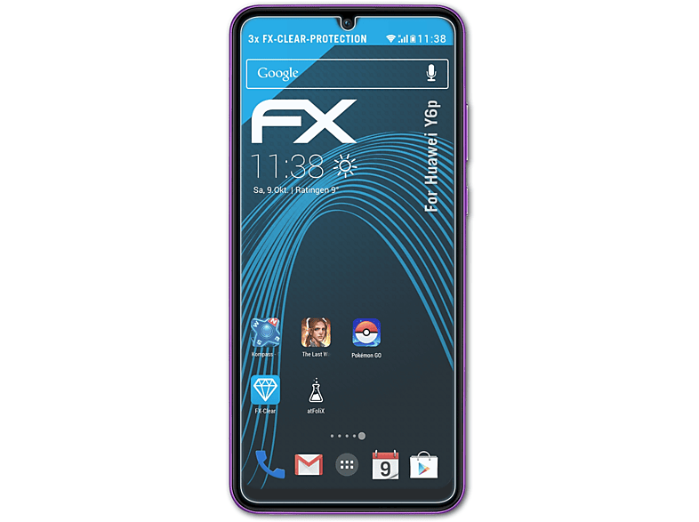 ATFOLIX 3x FX-Clear Y6p) Displayschutz(für Huawei