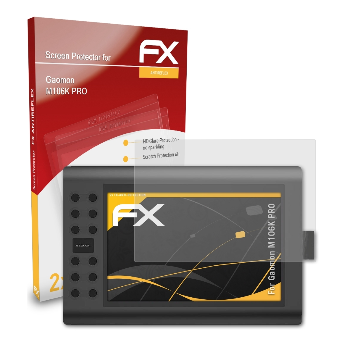 FX-Antireflex PRO) Gaomon 2x M106K ATFOLIX Displayschutz(für