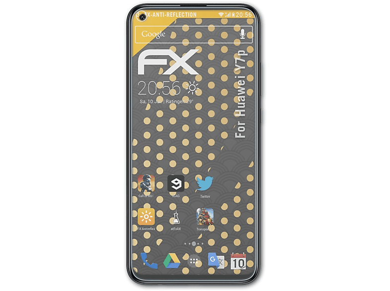 ATFOLIX FX-Antireflex Y7p) Huawei 3x Displayschutz(für