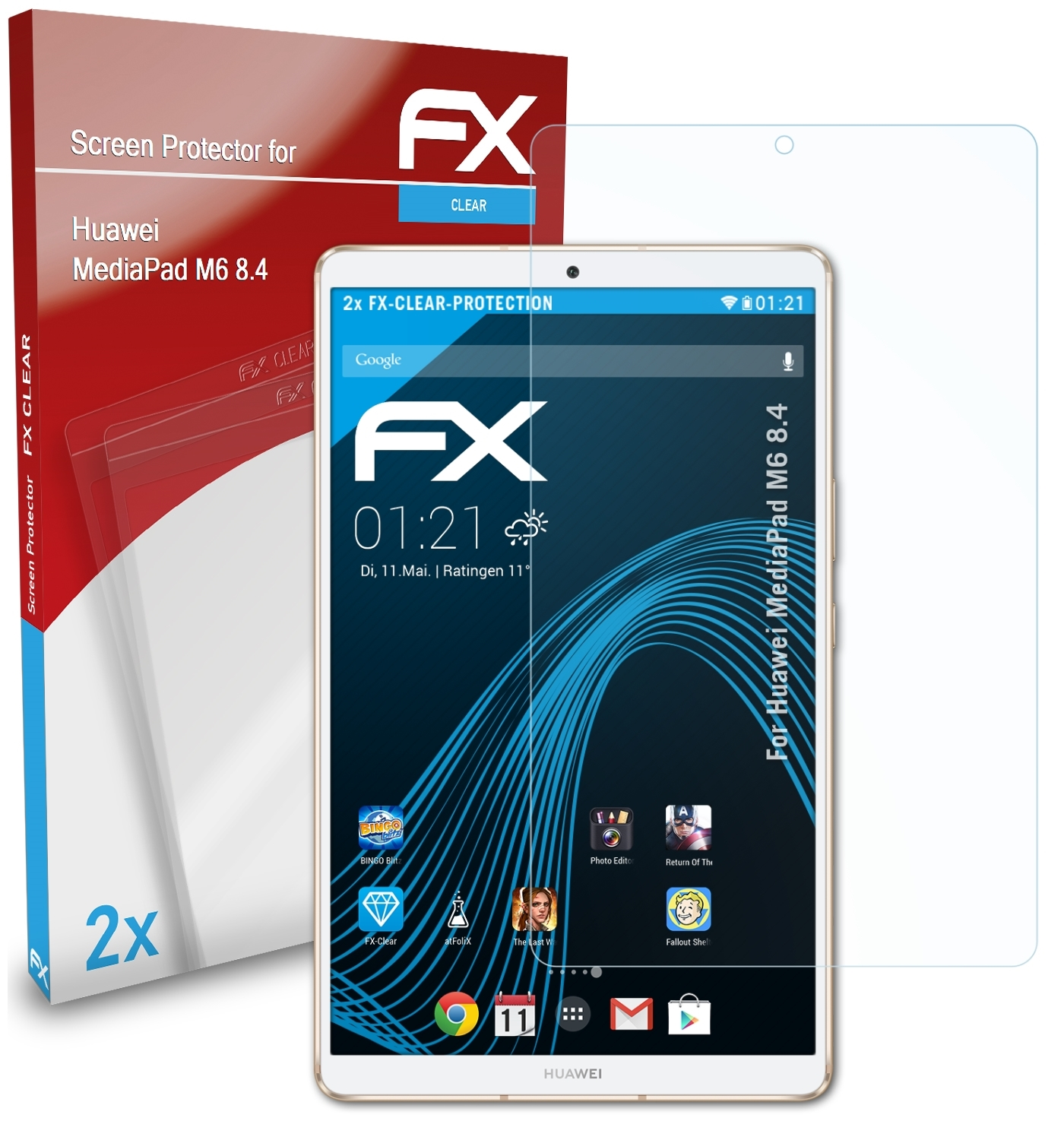Huawei ATFOLIX Displayschutz(für 2x M6 MediaPad FX-Clear 8.4)