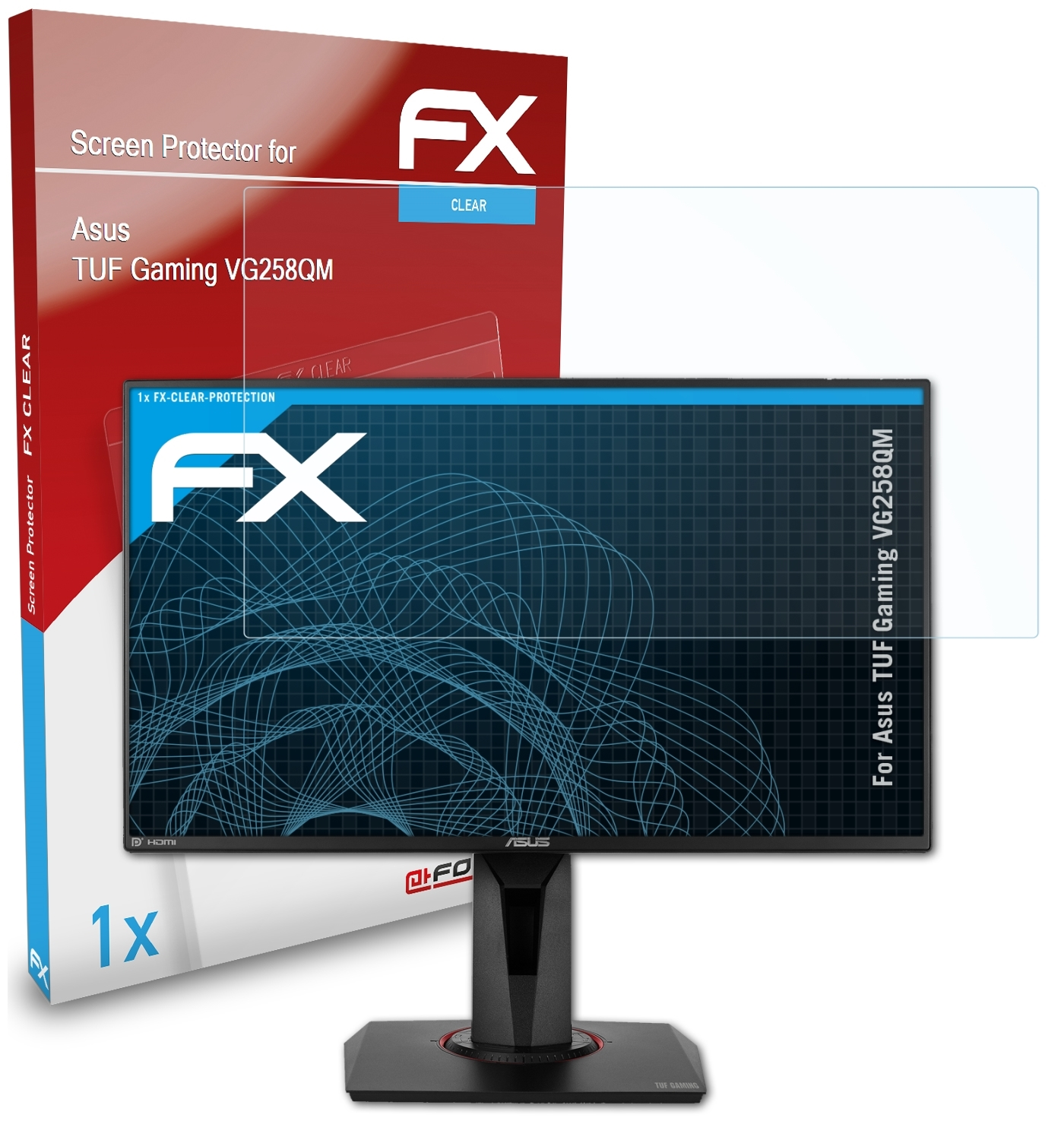 ATFOLIX VG258QM) Asus Gaming FX-Clear TUF Displayschutz(für