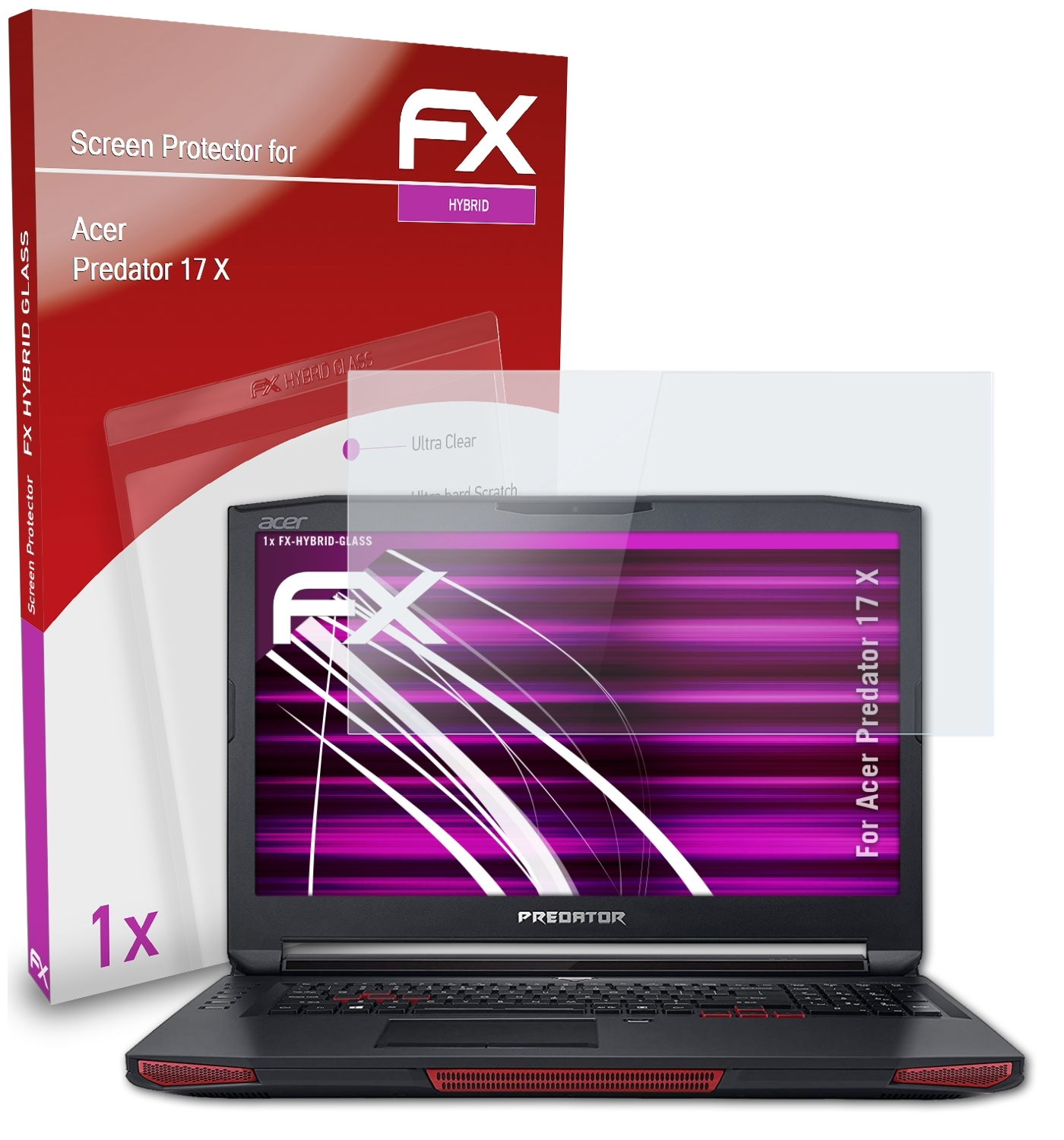 ATFOLIX FX-Hybrid-Glass Schutzglas(für Acer Predator 17 X)