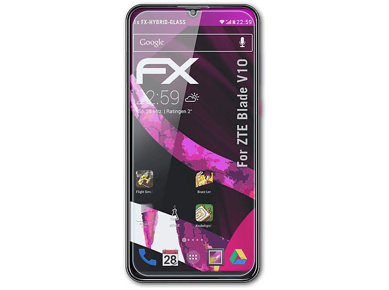 FX-Hybrid-Glass ATFOLIX ZTE V10) Schutzglas(für Blade