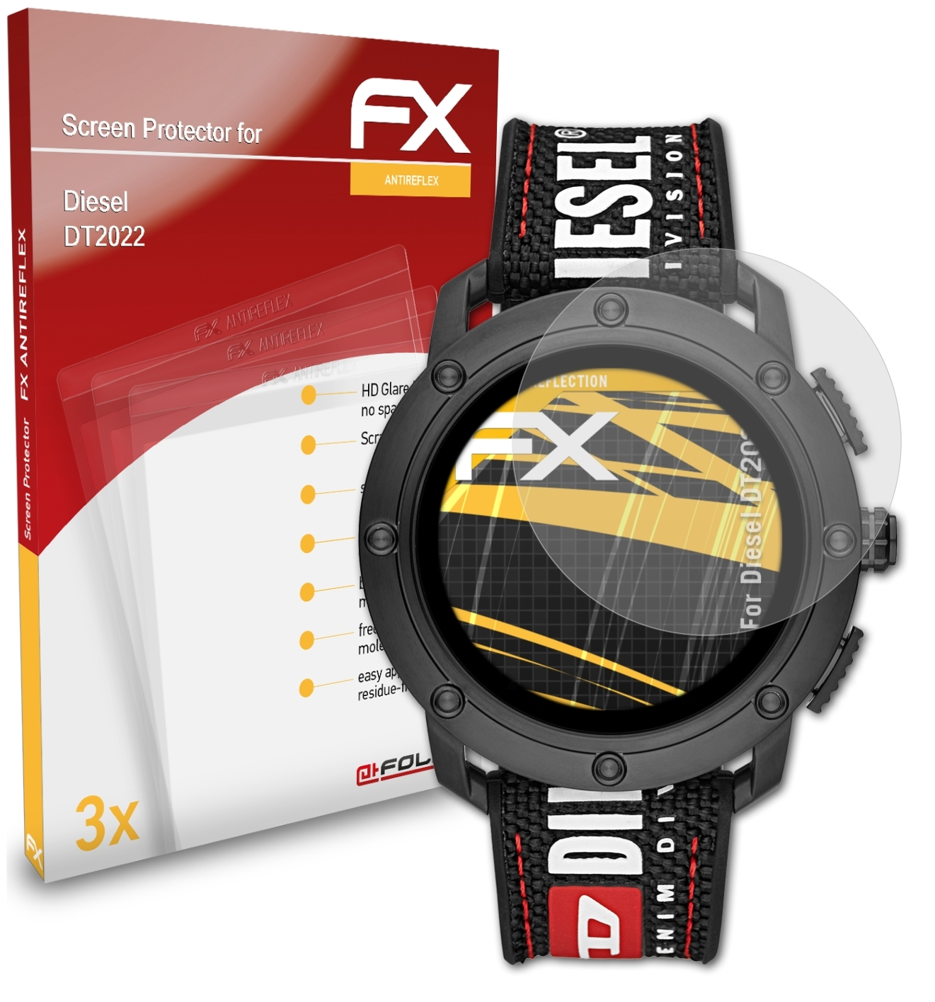 ATFOLIX 3x DT2022) Displayschutz(für Diesel FX-Antireflex