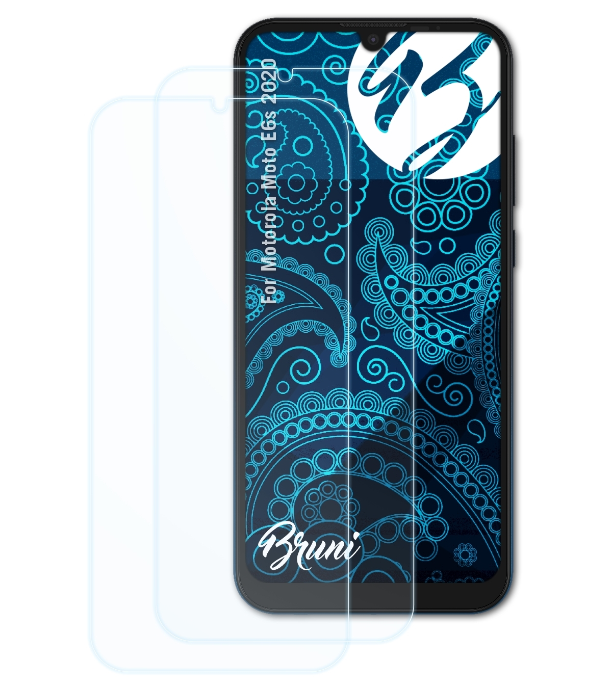 BRUNI 2x Basics-Clear Schutzfolie(für Motorola (2020)) E6s Moto