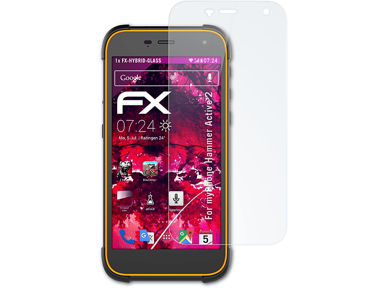 ATFOLIX FX-Hybrid-Glass Schutzglas(für myPhone Hammer Active 2)