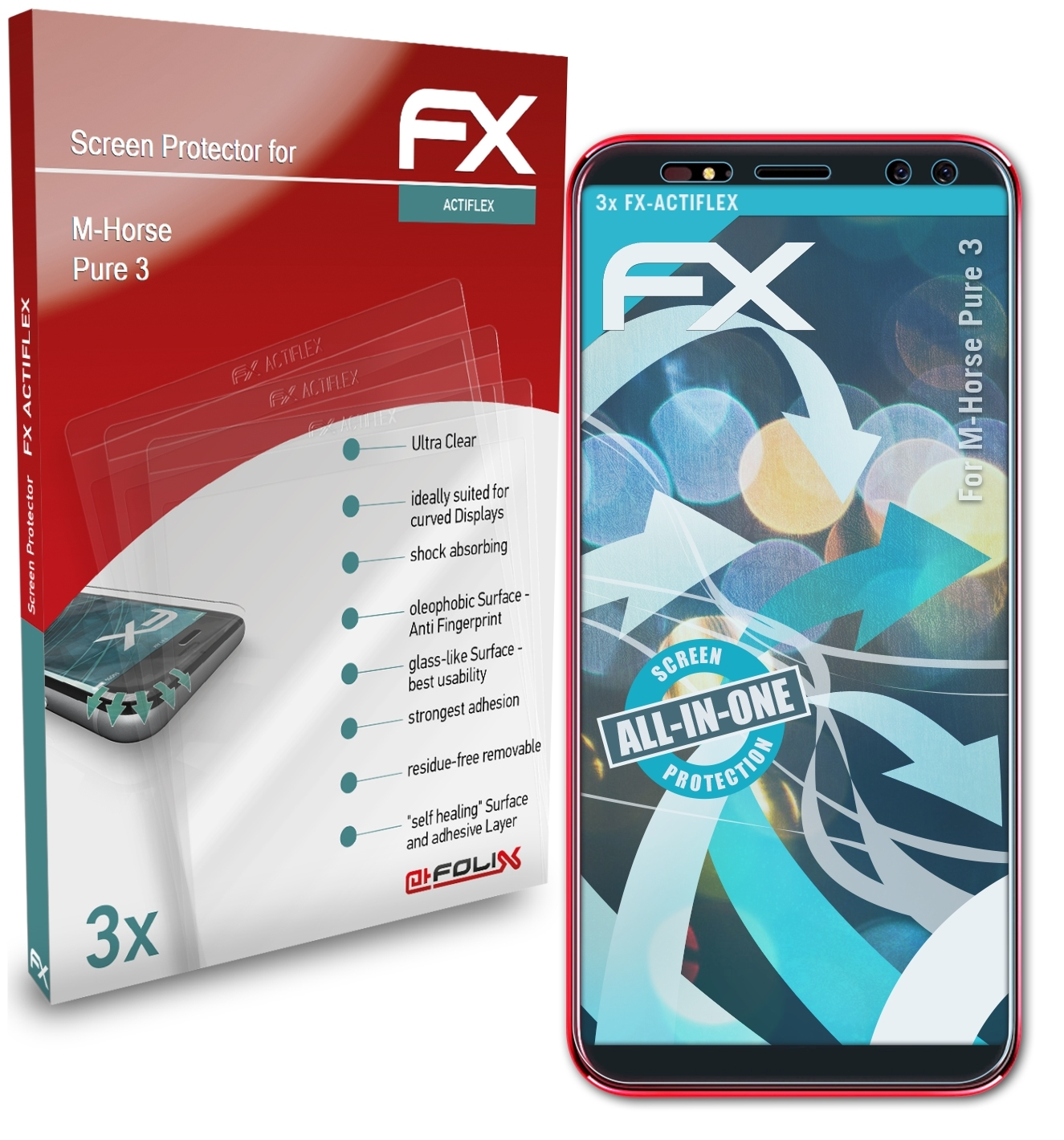 ATFOLIX 3x FX-ActiFleX Displayschutz(für M-Horse 3) Pure