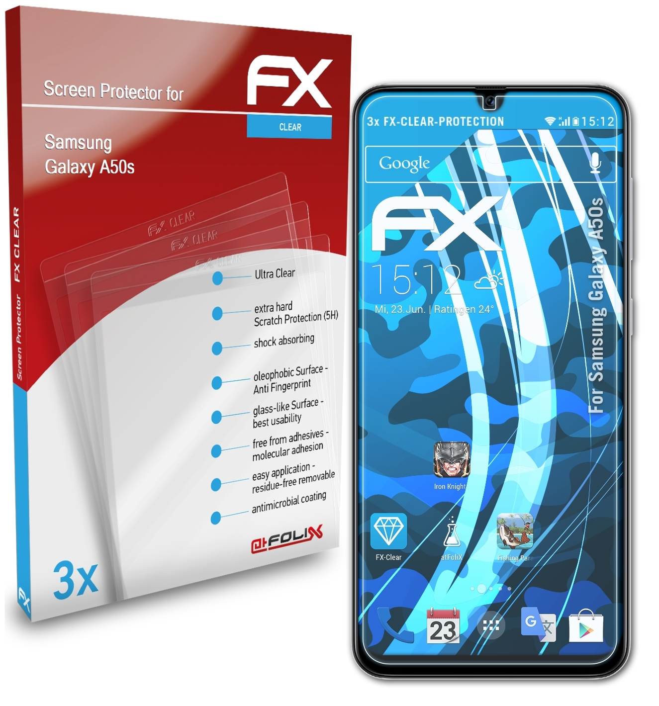 Displayschutz(für FX-Clear 3x ATFOLIX Galaxy A50s) Samsung