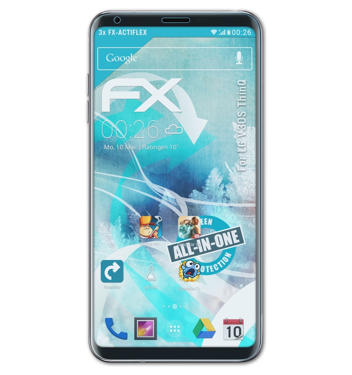 ATFOLIX 3x FX-ActiFleX Displayschutz(für LG V30S ThinQ)