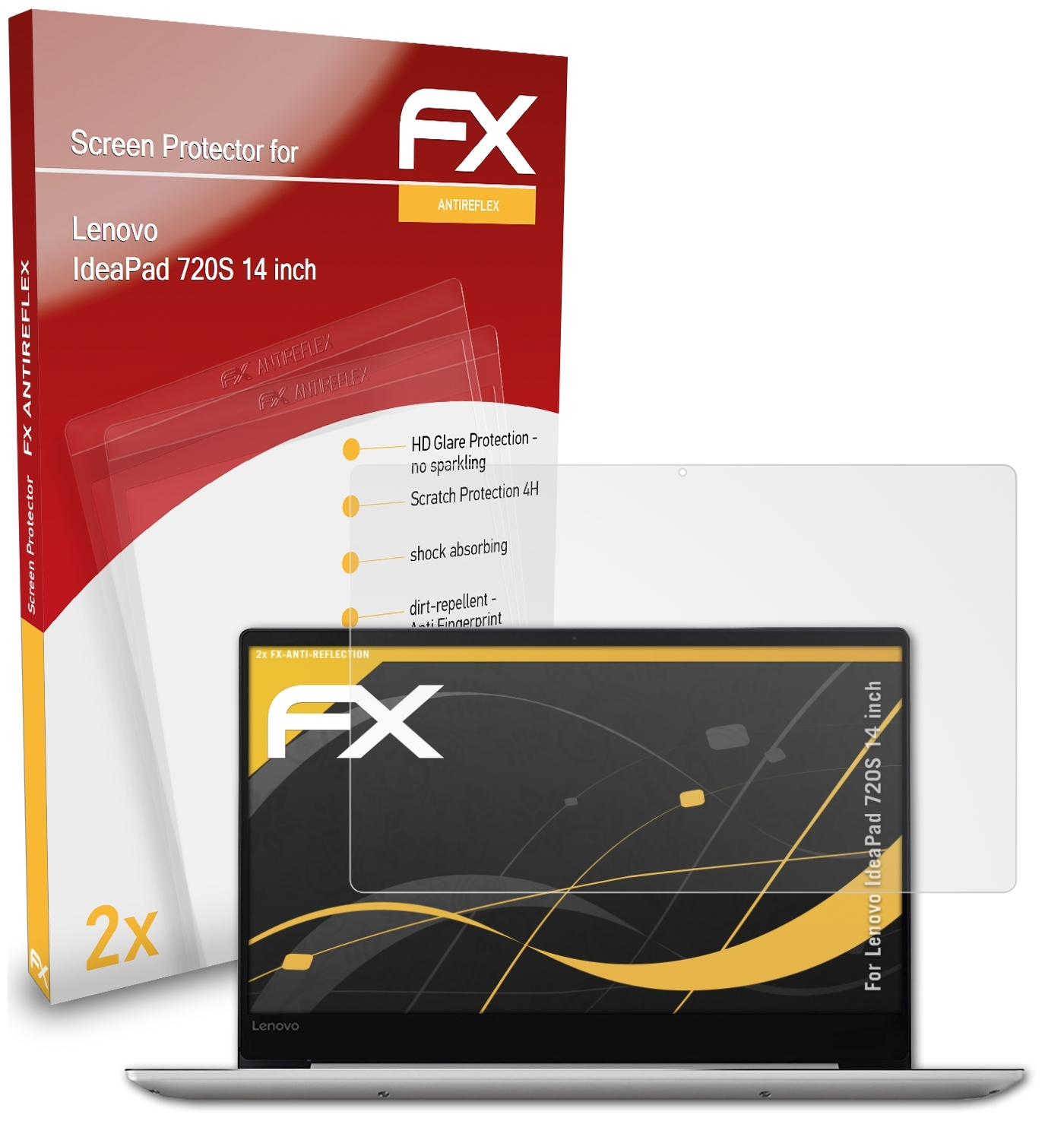 (14 inch)) FX-Antireflex Displayschutz(für Lenovo IdeaPad 2x 720S ATFOLIX