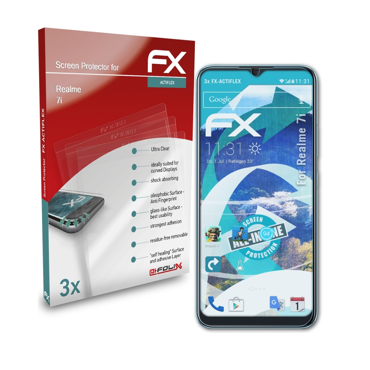 ATFOLIX 3x Realme FX-ActiFleX 7i) Displayschutz(für