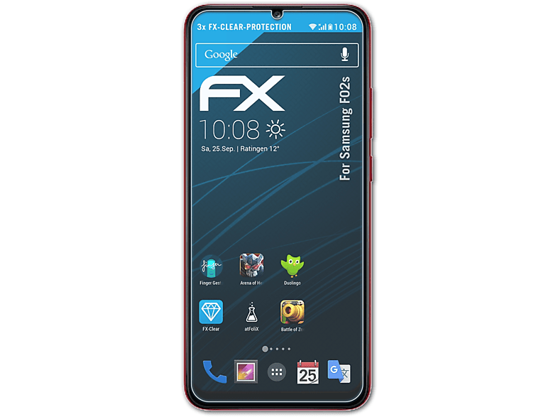 Samsung F02s) Displayschutz(für 3x FX-Clear ATFOLIX