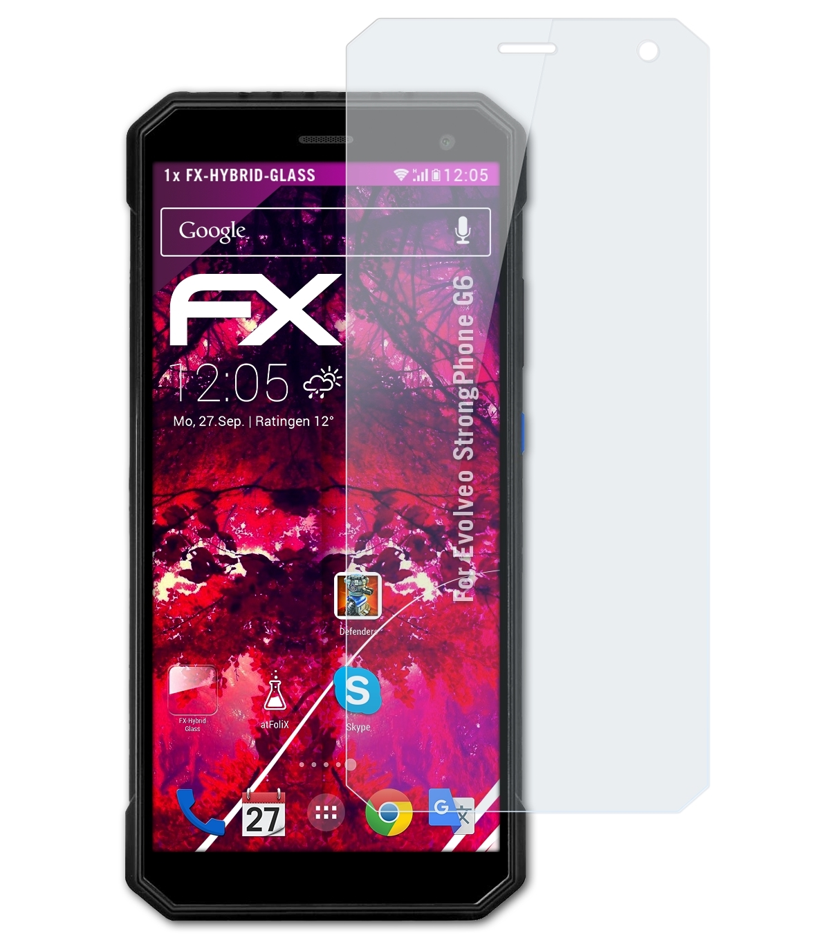 FX-Hybrid-Glass Schutzglas(für ATFOLIX G6) StrongPhone Evolveo