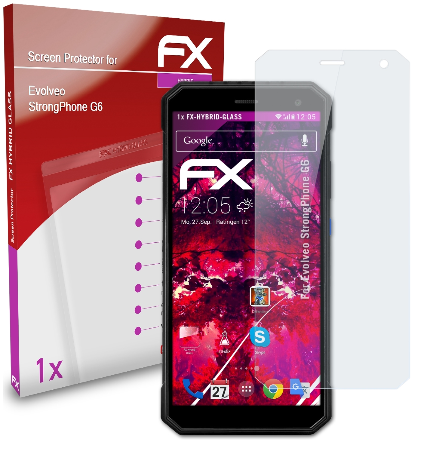 StrongPhone Evolveo Schutzglas(für FX-Hybrid-Glass ATFOLIX G6)
