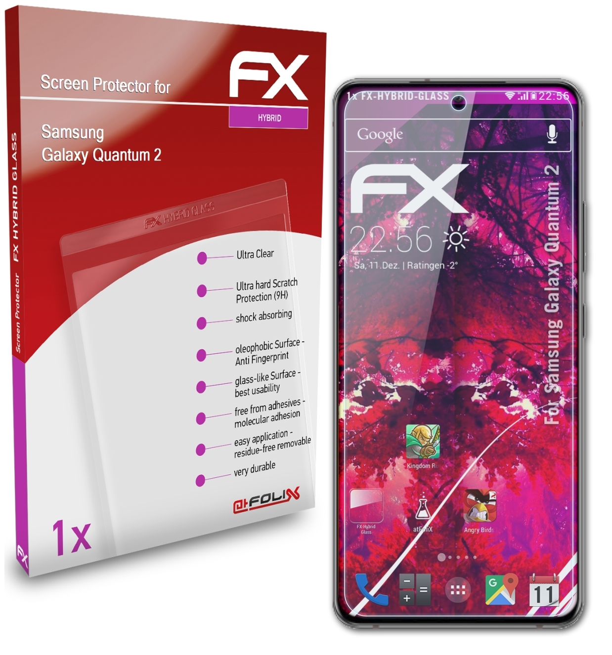ATFOLIX FX-Hybrid-Glass Schutzglas(für Samsung Quantum 2) Galaxy