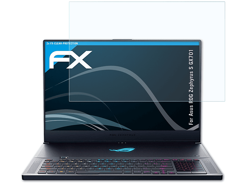 ATFOLIX 2x FX-Clear Displayschutz(für Asus Zephyrus (GX701)) ROG S