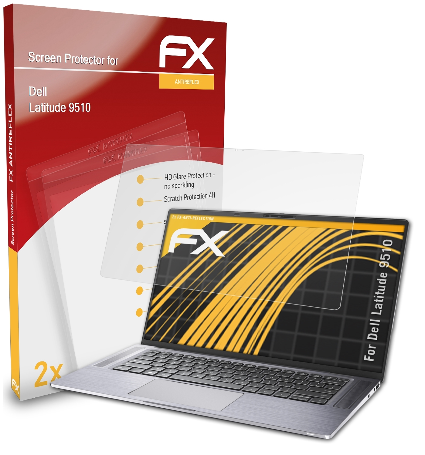 ATFOLIX 2x Dell 9510) Latitude Displayschutz(für FX-Antireflex
