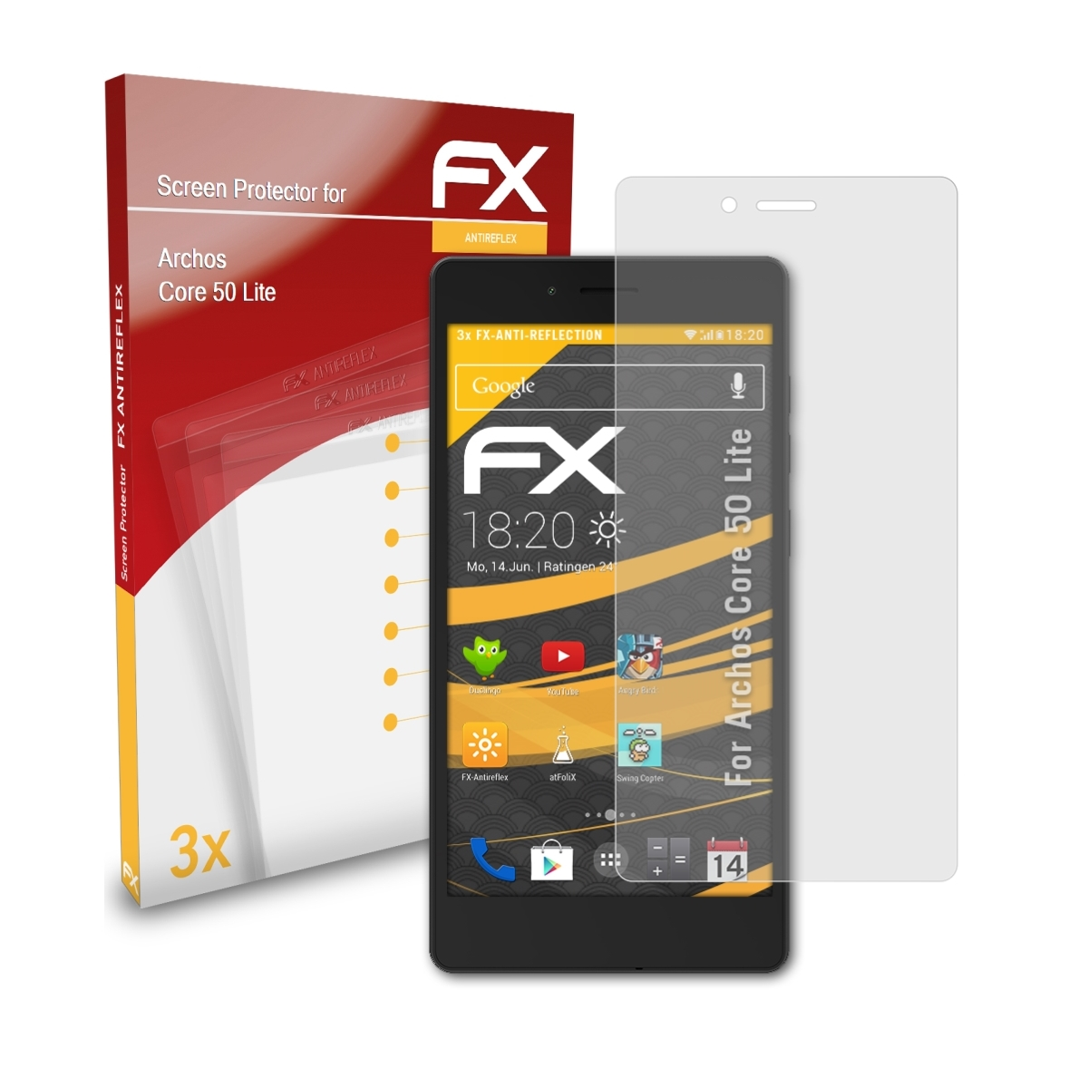ATFOLIX 3x Archos Lite) FX-Antireflex 50 Core Displayschutz(für
