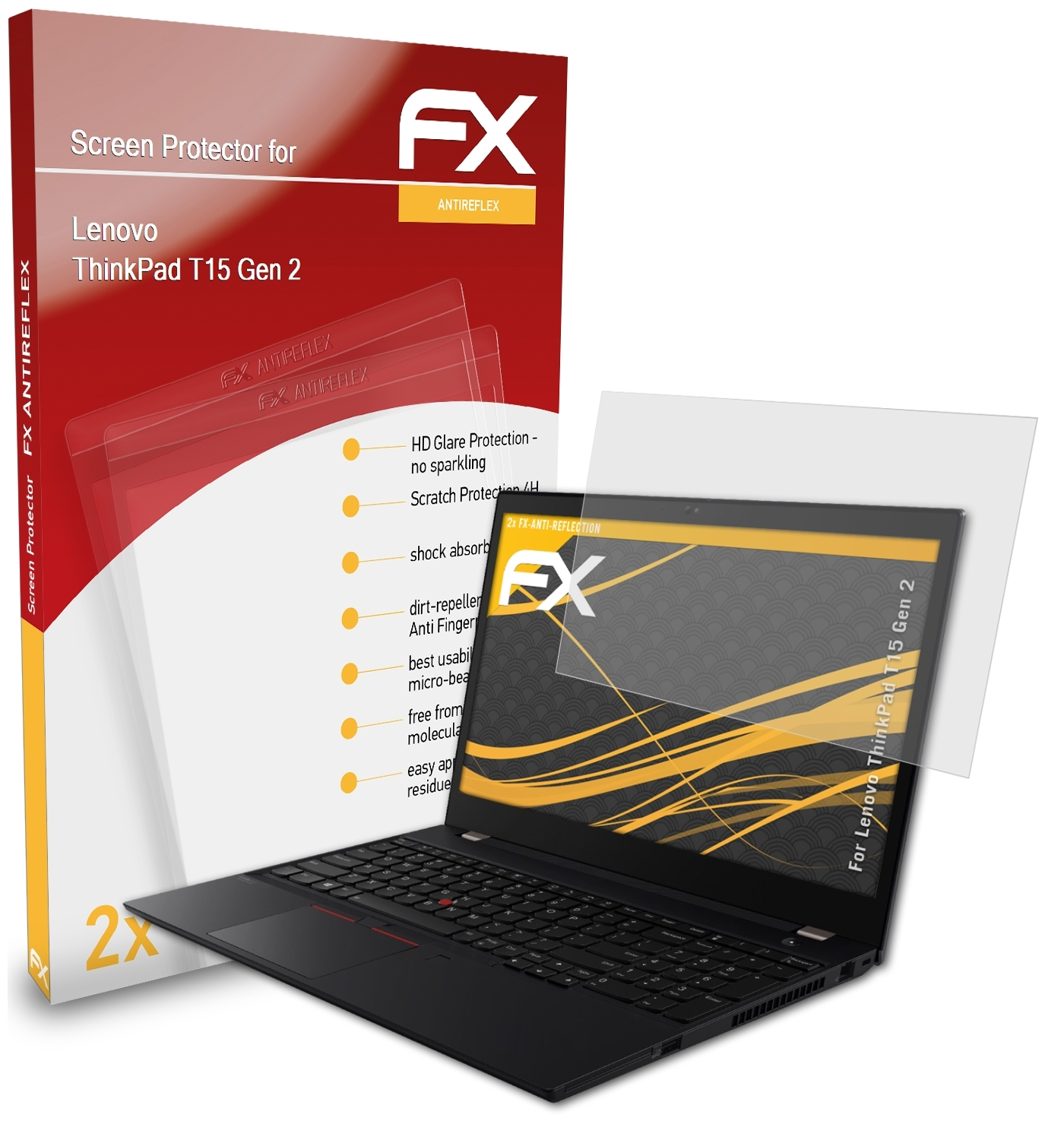 ThinkPad Displayschutz(für 2)) T15 ATFOLIX 2x (Gen FX-Antireflex Lenovo
