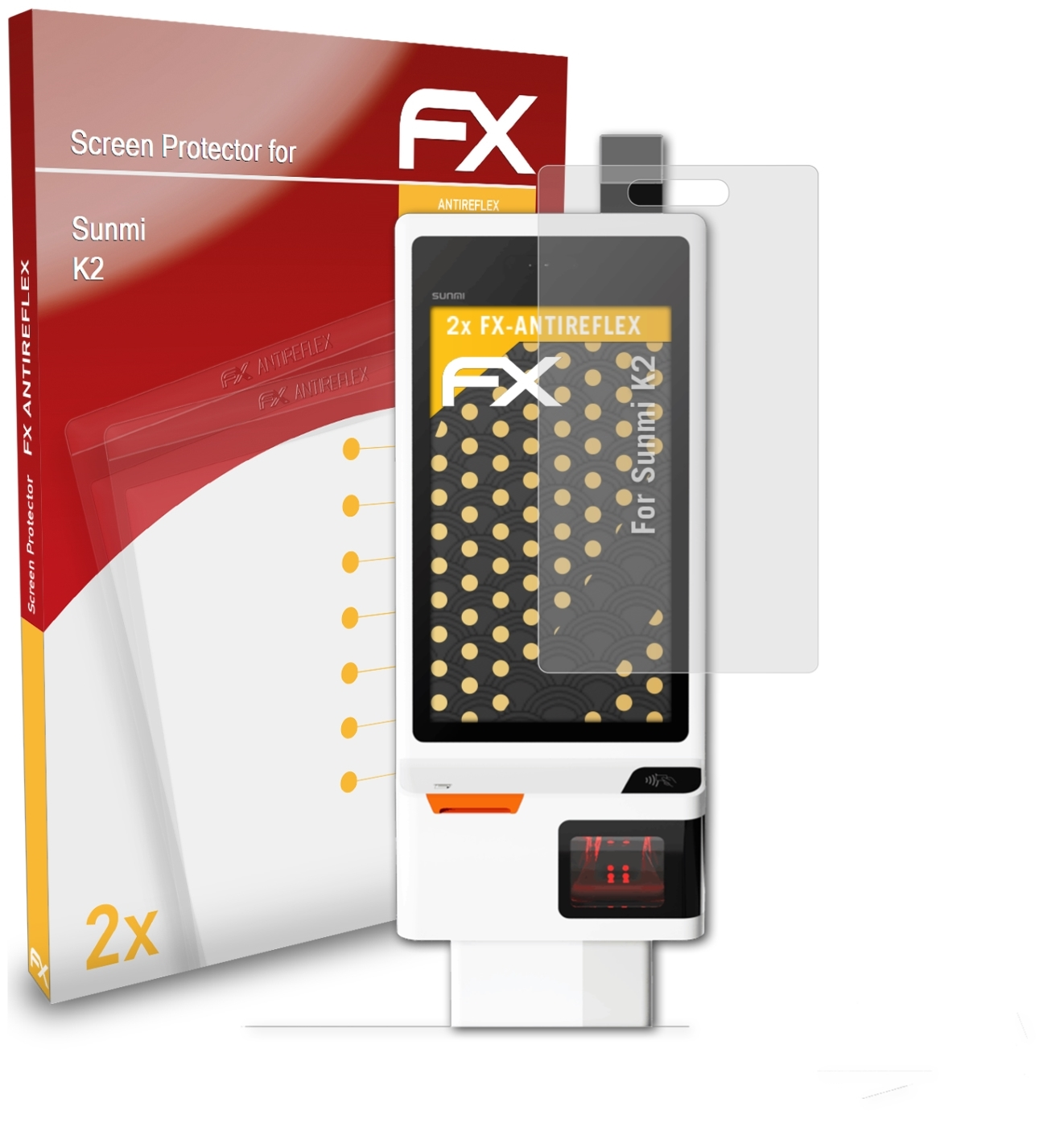 ATFOLIX 2x FX-Antireflex K2) Sunmi Displayschutz(für