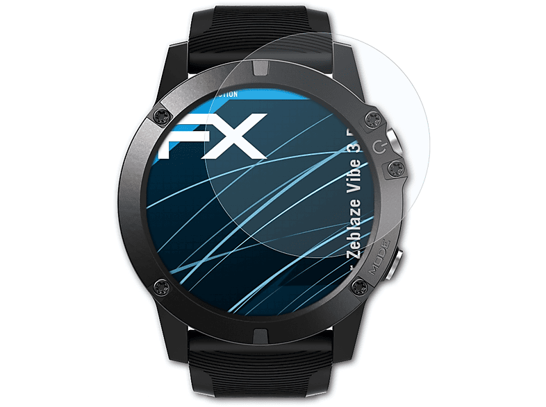 ATFOLIX 3x Displayschutz(für Vibe Pro) Zeblaze 3 FX-Clear