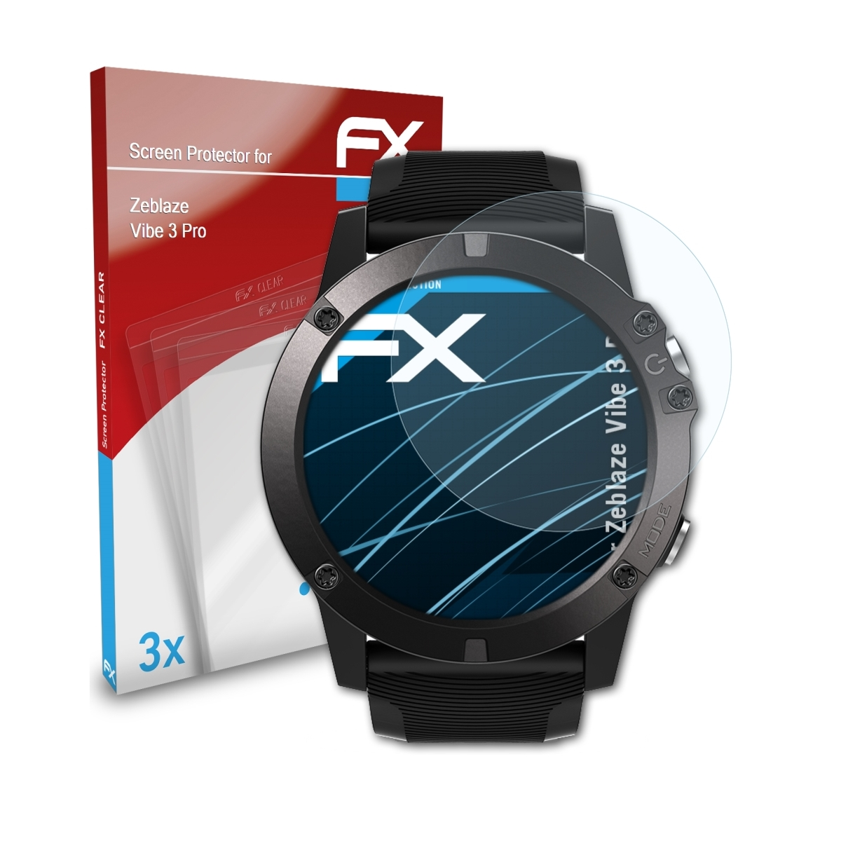 ATFOLIX 3x FX-Clear Displayschutz(für Zeblaze Pro) Vibe 3